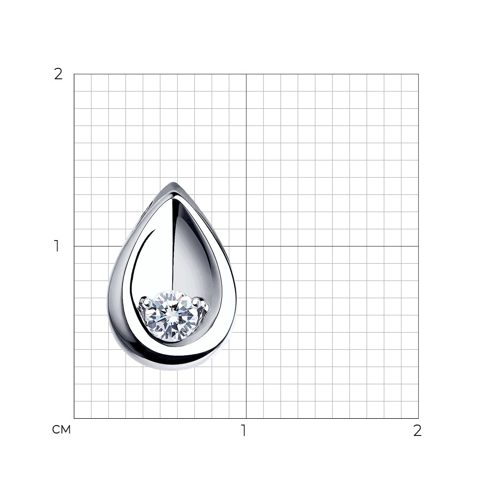 Pandantiv din Aur Alb 14K cu Diamant, articol 1030177, previzualizare foto 2