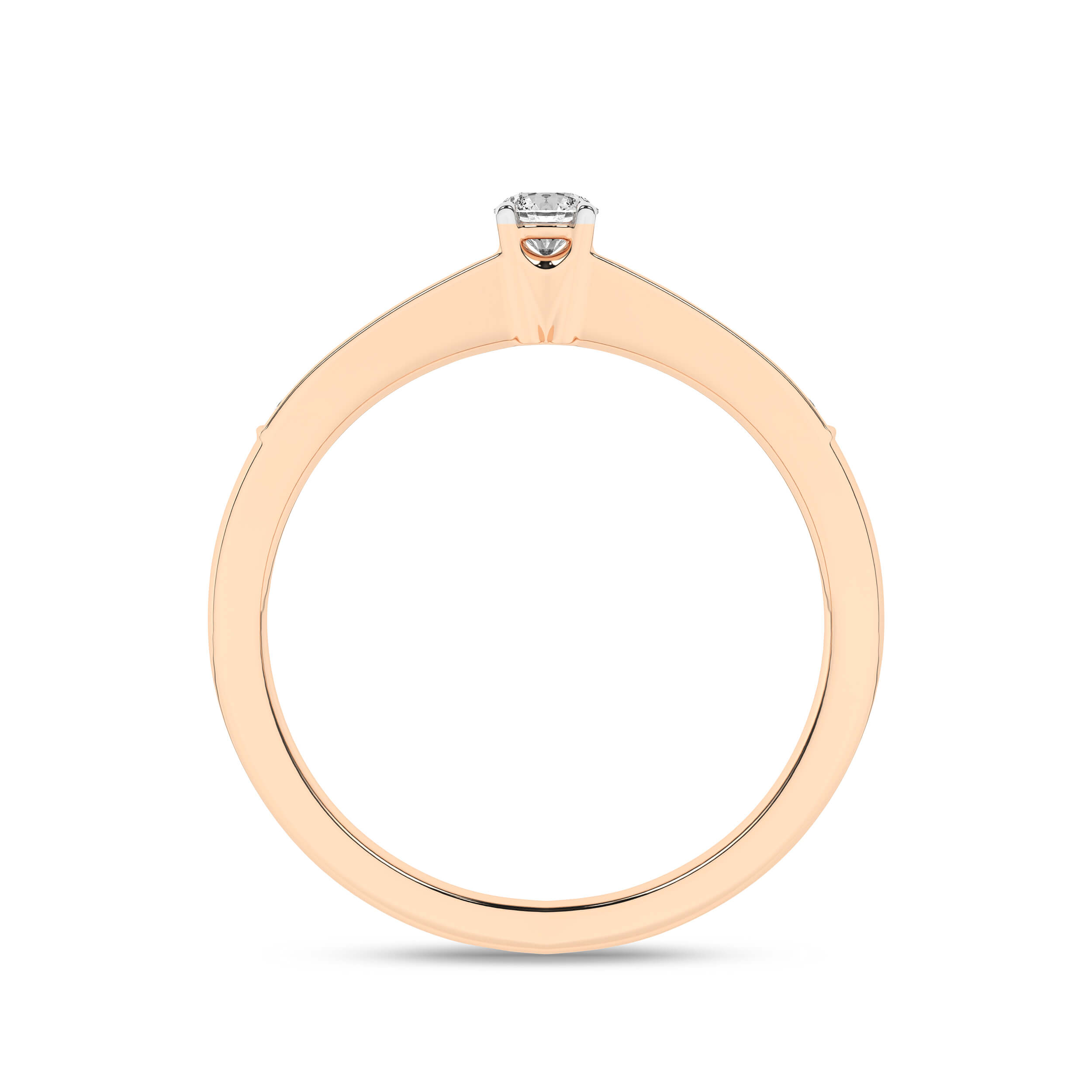 Inel de logodna din Aur Roz 14K cu Diamante 0.15Ct, articol RB17824EG, previzualizare foto 2