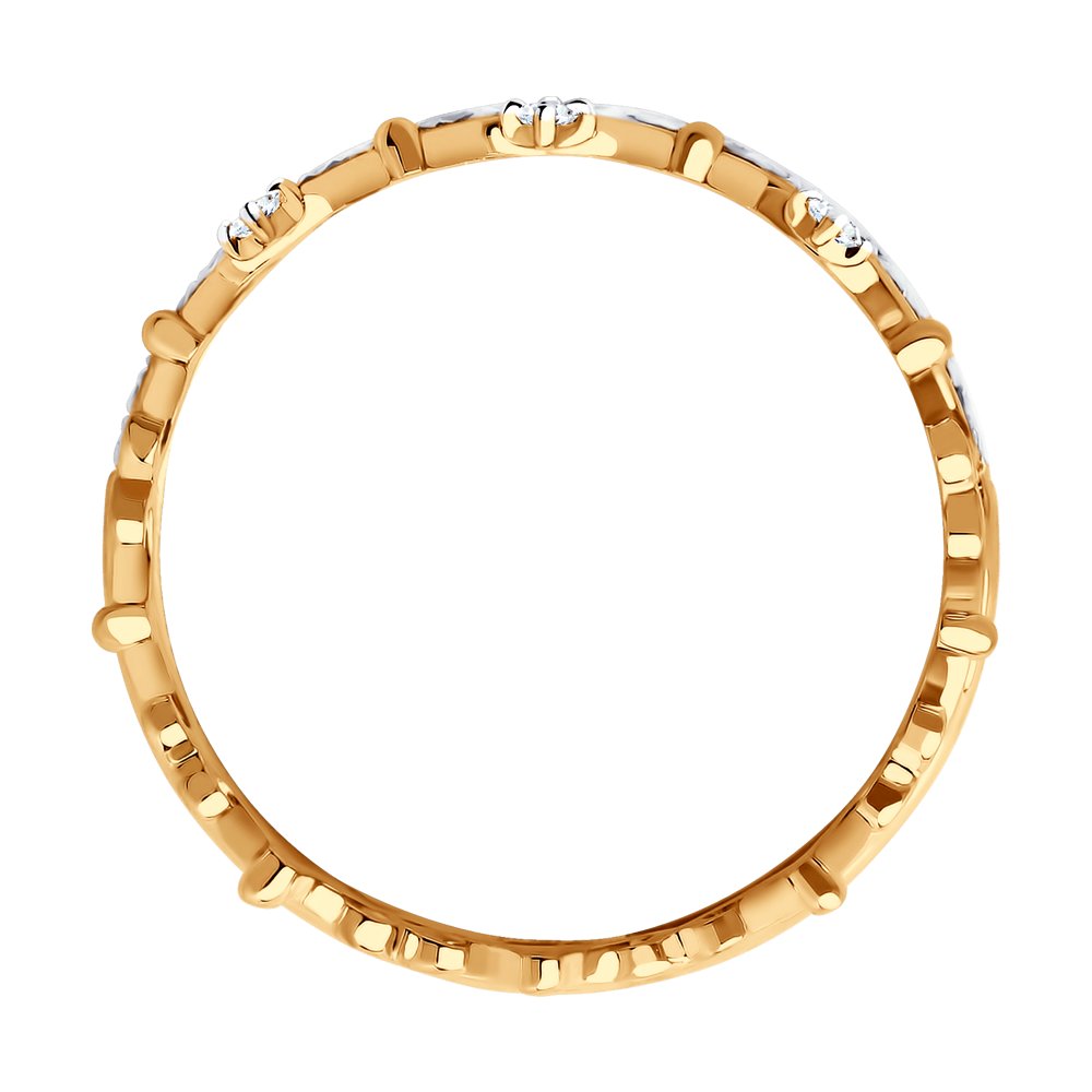 Inel din Aur Roz 14K cu Diamante Coroana, articol 1011448, foto 2