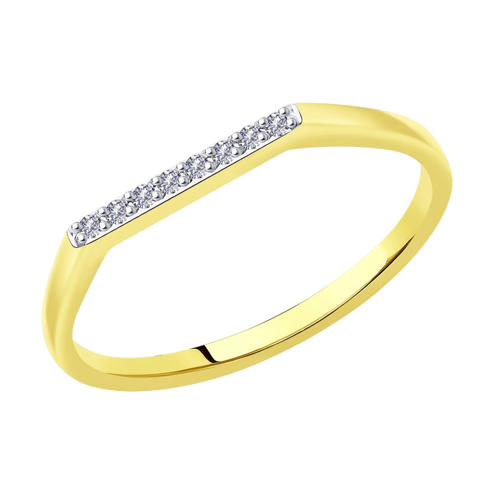 Inel din Aur Galben 14K cu Diamante Swarovski, articol 1012103-5, previzualizare foto 1
