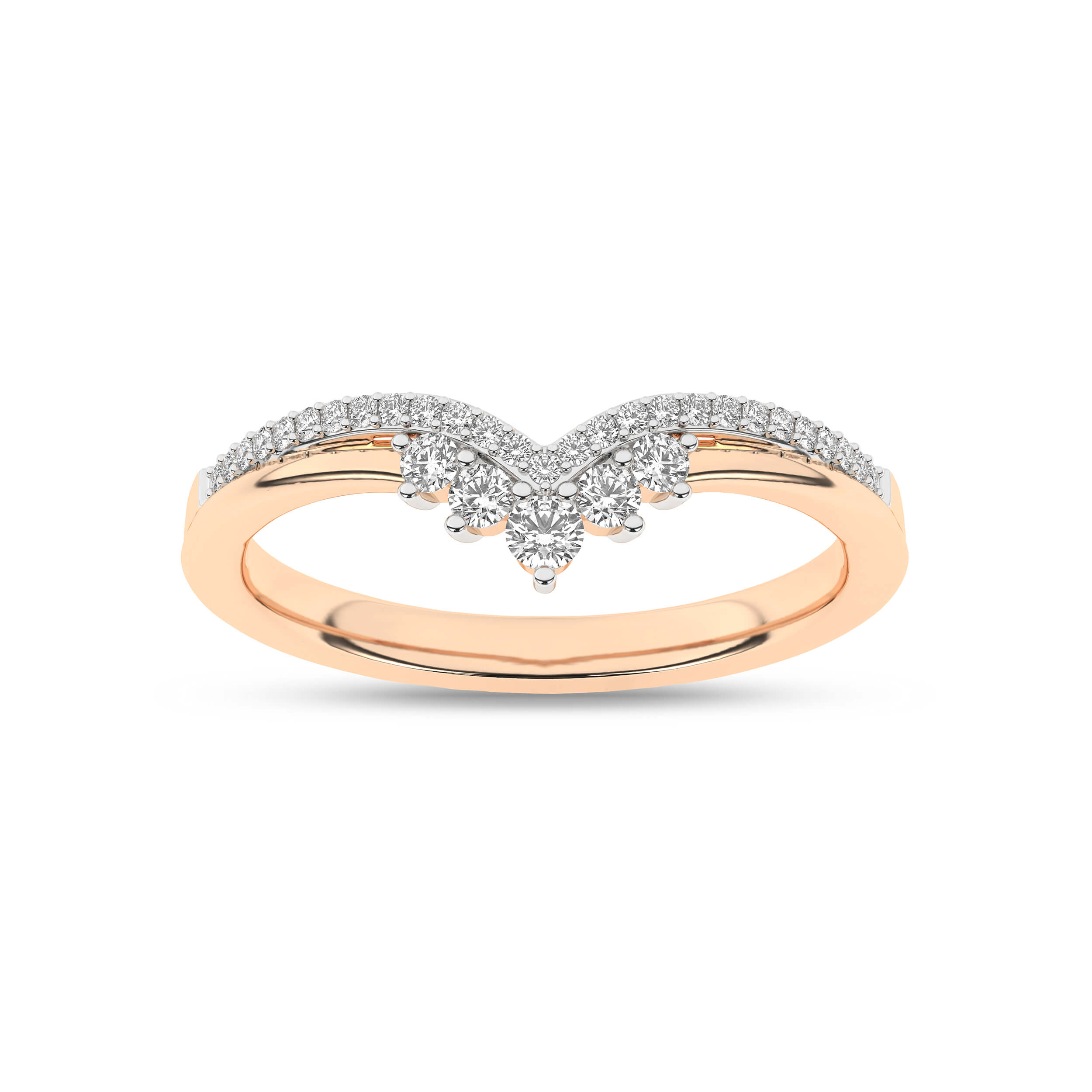 Inel din Aur Roz 14K cu Diamante, articol RF16788, previzualizare foto 1