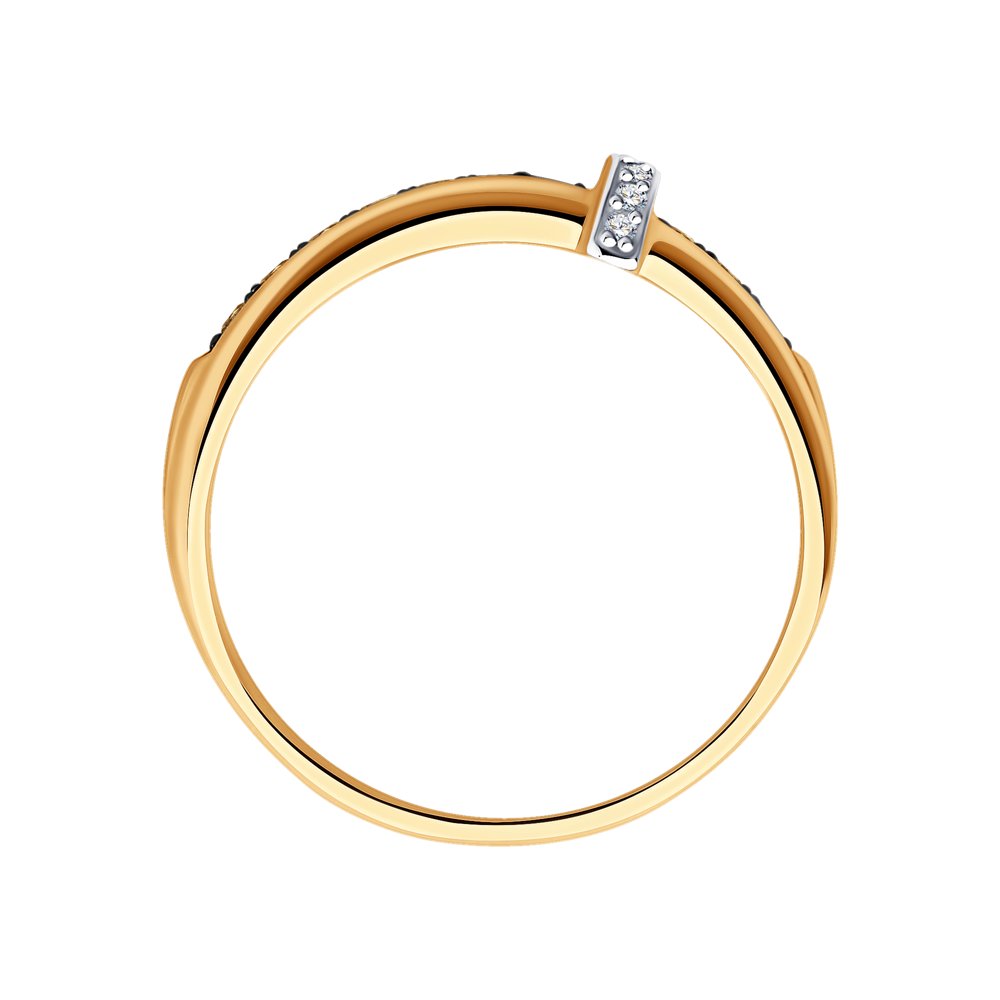 Inel din Aur Roz 14K cu Diamante, articol 1012012, previzualizare foto 2