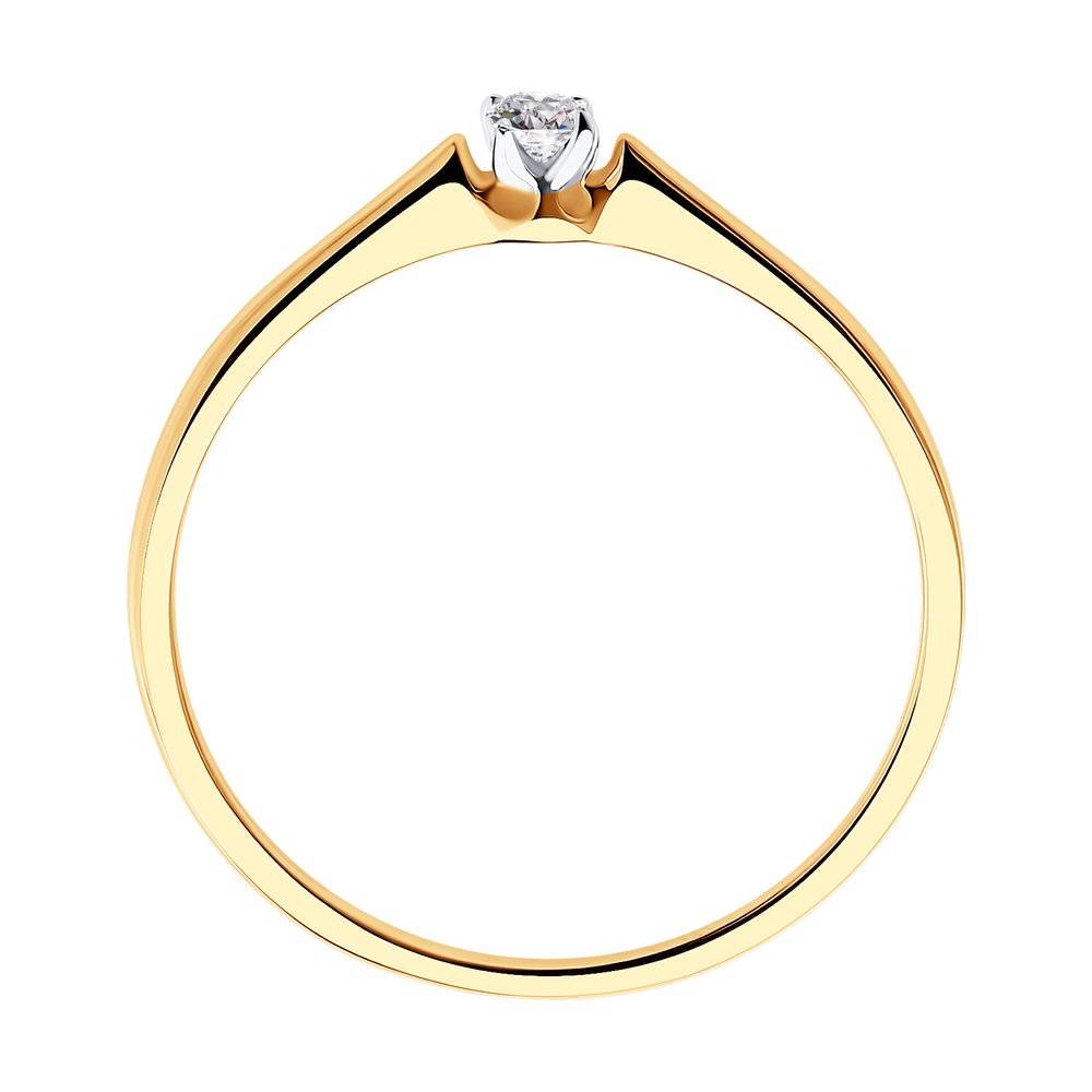 Inel din Aur Roz 14K cu Diamant, articol 1011354, previzualizare foto 2