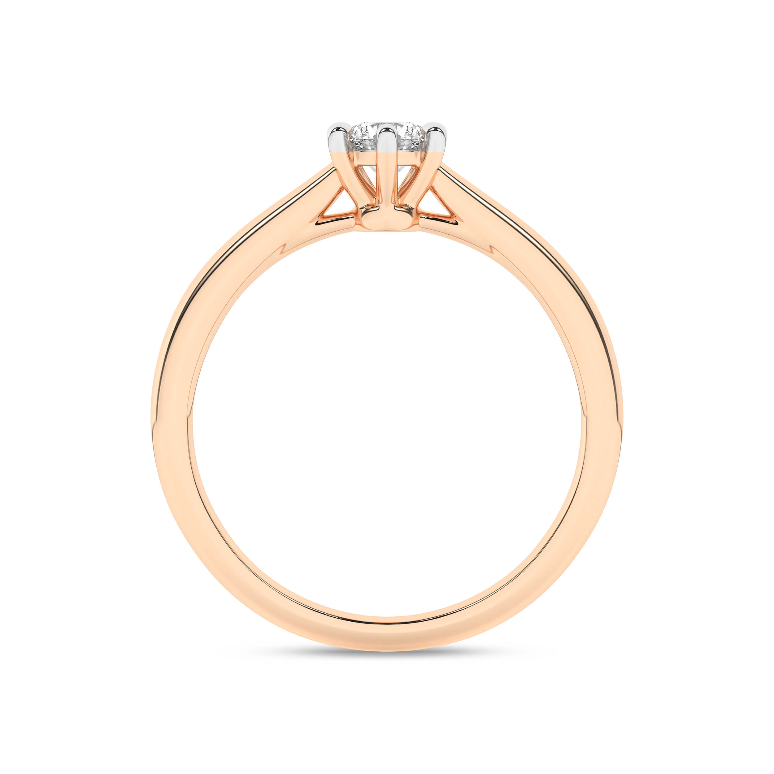 Inel de logodna din Aur Roz 14K cu Diamant 0.25Ct, articol RS1449, previzualizare foto 2