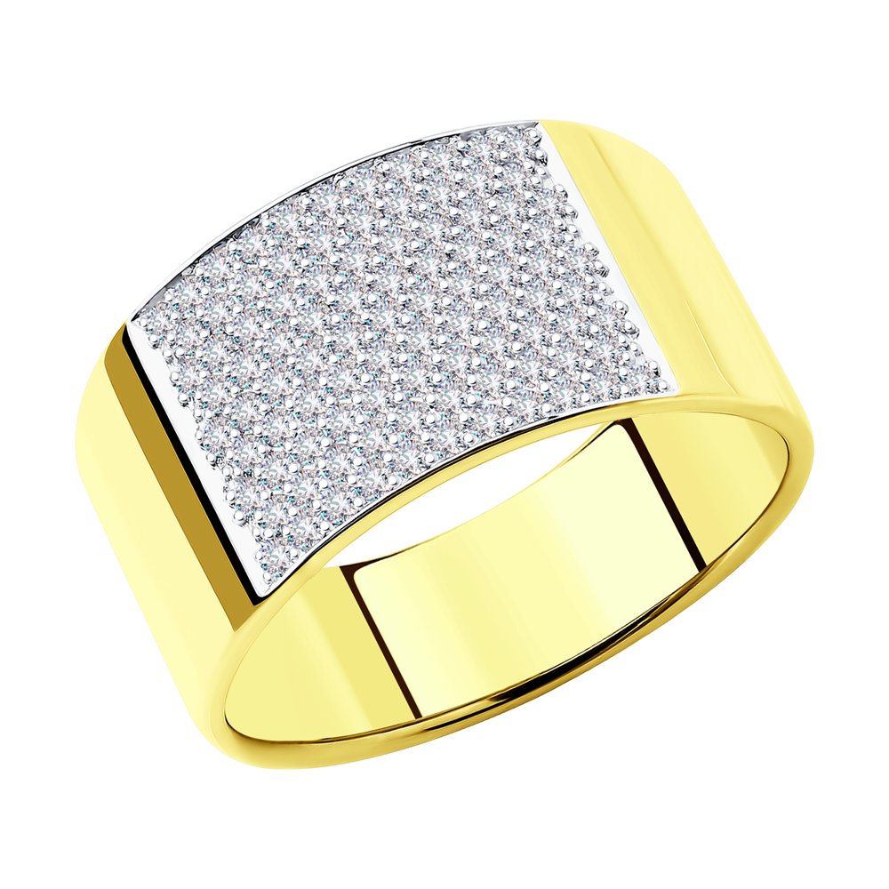 Inel din Aur Galben 14K cu Diamante, articol 1012189-2, previzualizare foto 1