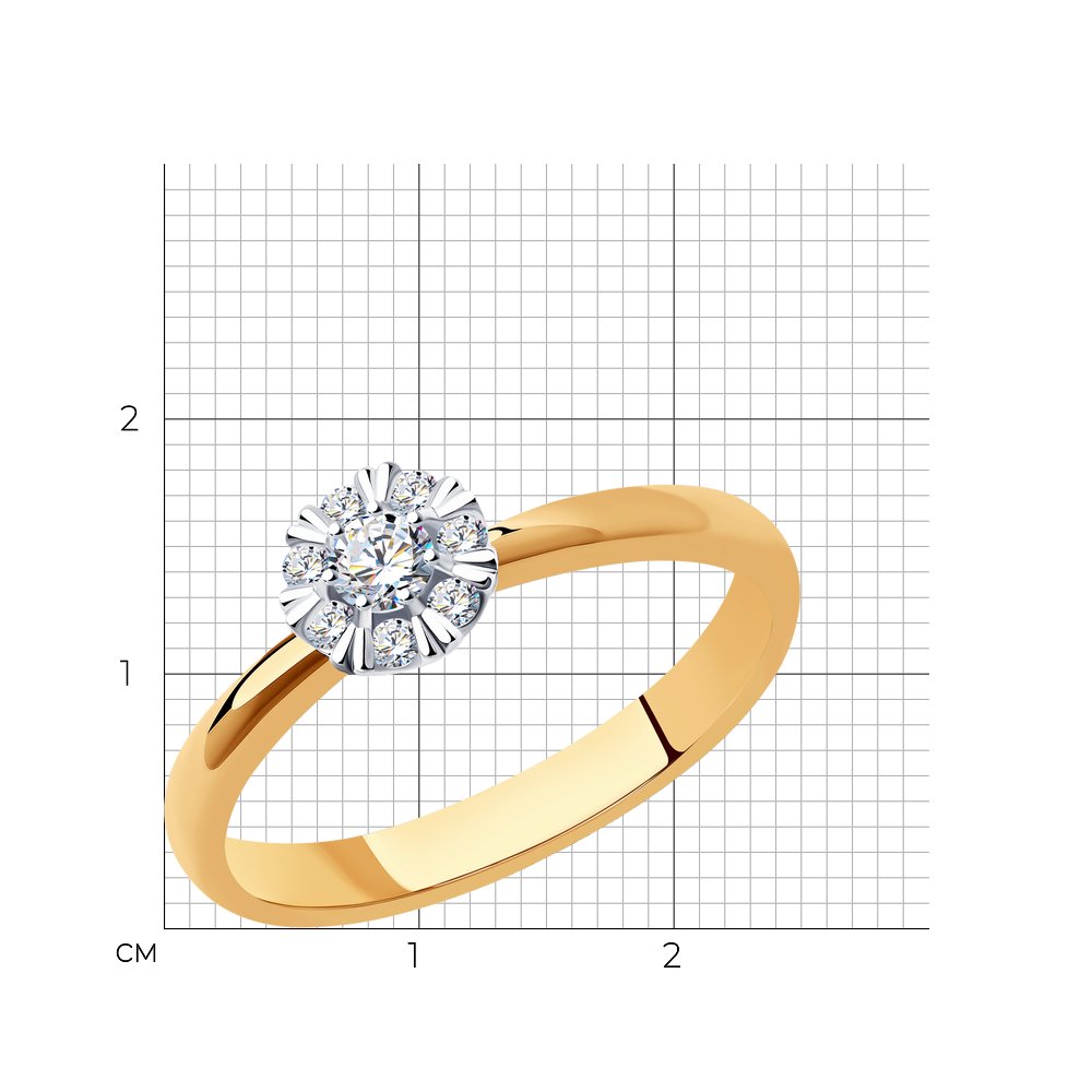 Inel din Aur Roz 14K cu Diamante, articol 1012155, previzualizare foto 4