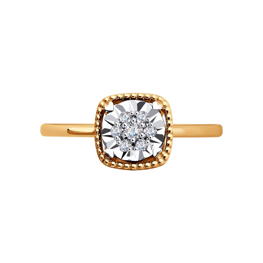 Inel din Aur Roz 14K cu Diamante, articol 1012143, previzualizare foto 2