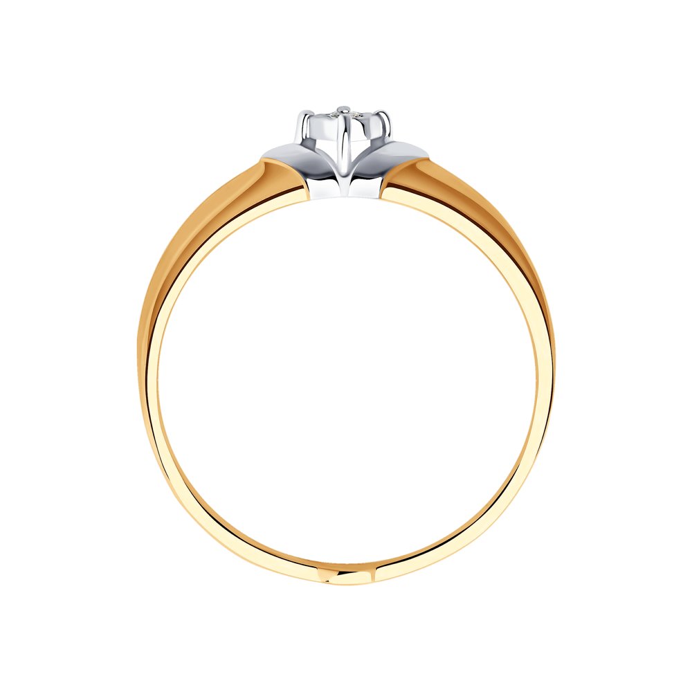 Inel din Aur Roz 14K cu Diamant, articol 1011844, previzualizare foto 2