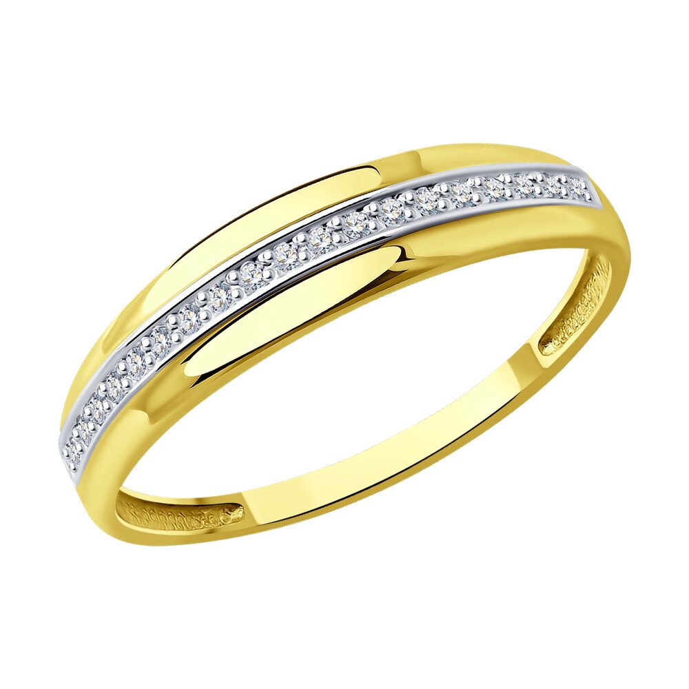 Inel din Aur Galben 14K cu Diamante, articol 1011549-2, previzualizare foto 1