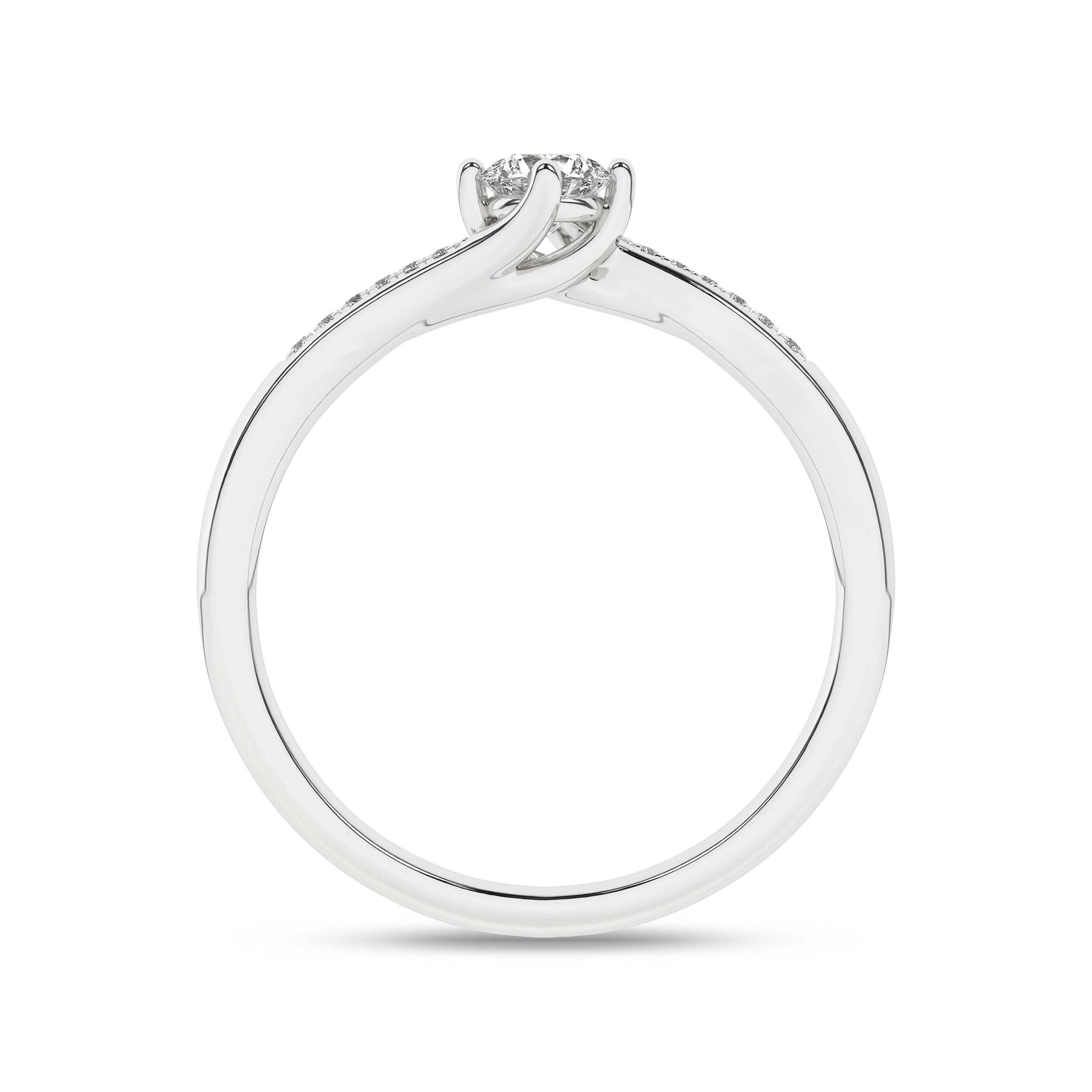 Inel de logodna din Aur Alb 14K cu Diamante 0.23Ct, articol MSD0344EG, previzualizare foto 3