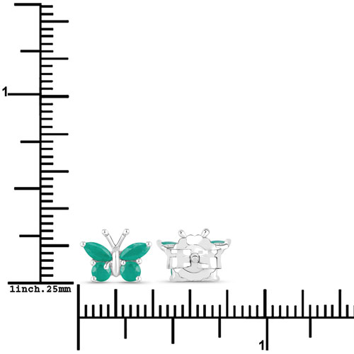 Cercei din Argint cu Smarald 0.50 Carate "Fluturi", articol QE14093E-SSRPLT, previzualizare foto 3