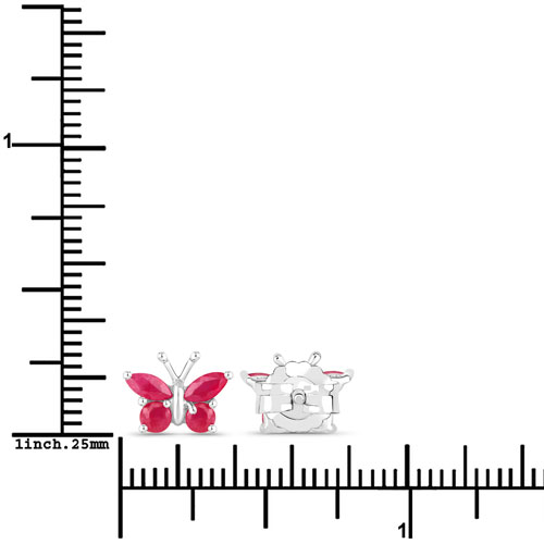 Cercei din Argint cu Rubin 0.63 Carate "Fluturi", articol QE14093R-SSRPLT, previzualizare foto 3