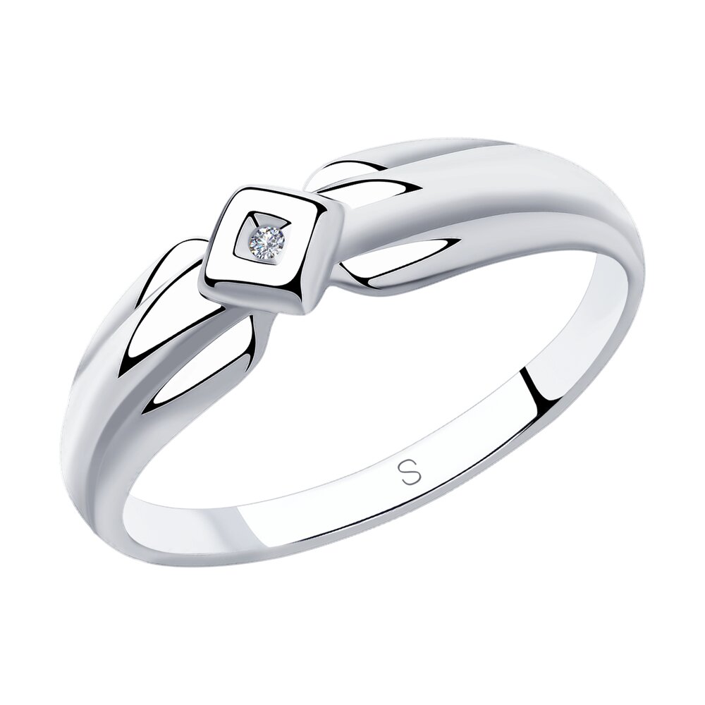 Inel din Argint cu Diamant, articol 87010027, previzualizare foto 1