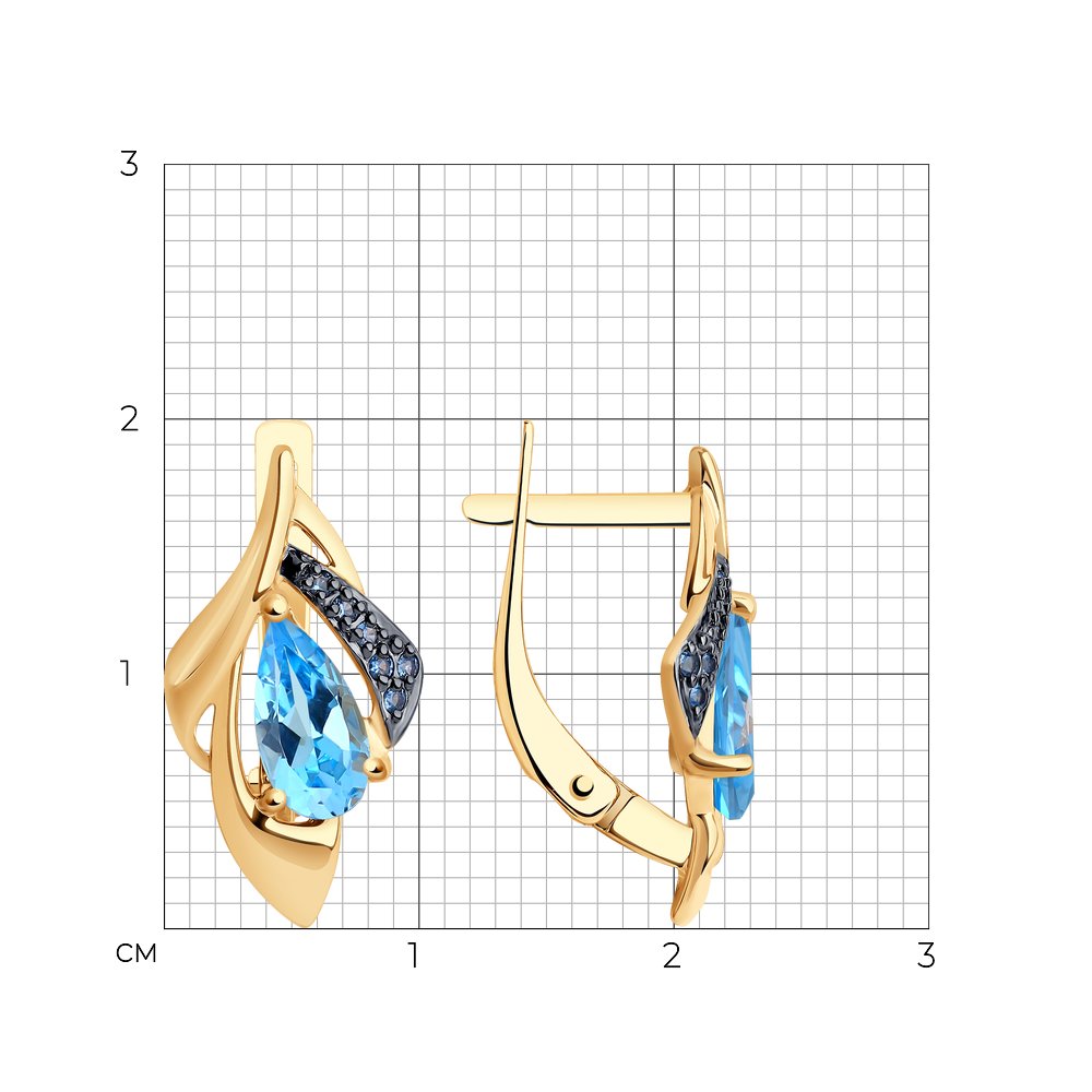 Cercei din Aur Roz 14k cu Topaz si Zirconiu, articol 727894, previzualizare foto 2