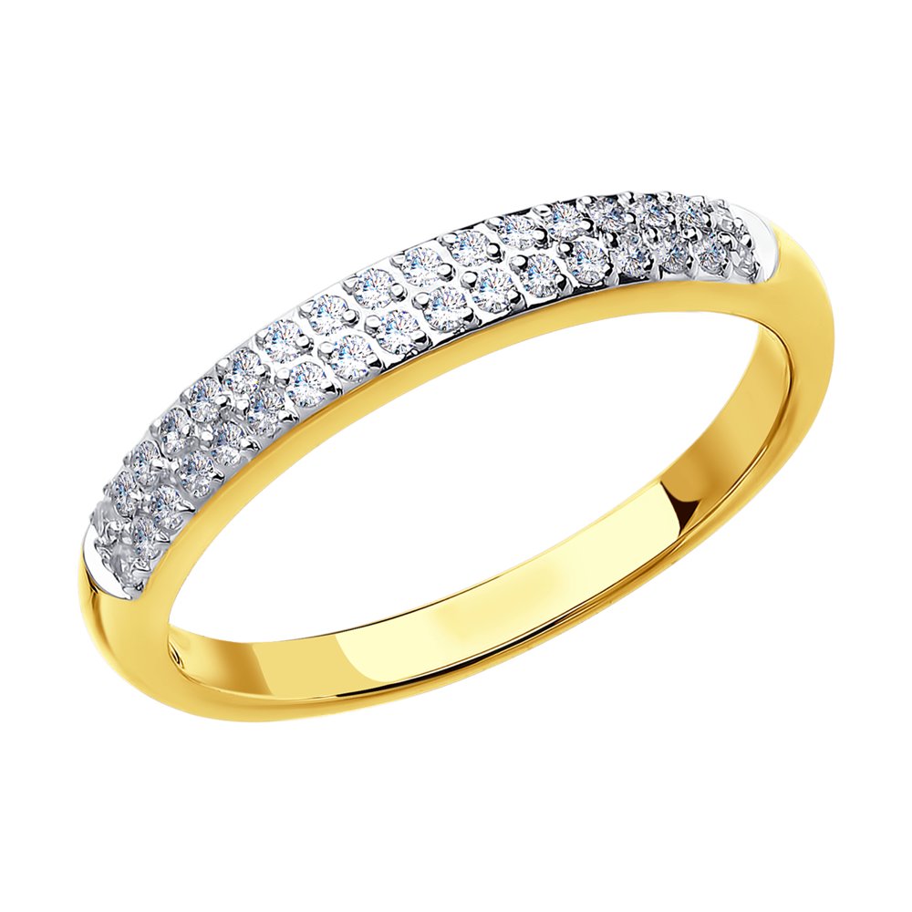 Inel din Aur Galben 14K cu Diamante, articol 1010359-2, previzualizare foto 1
