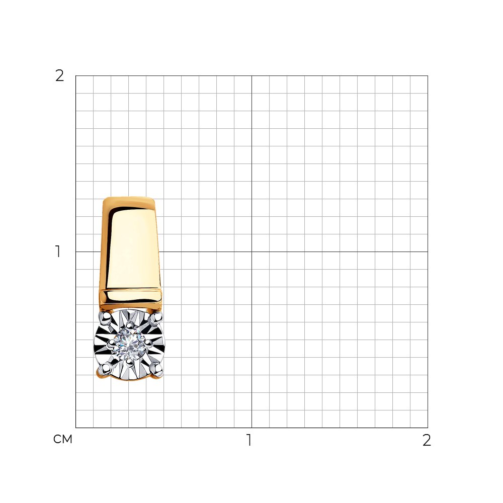 Pandantiv din Aur Roz 14K cu Diamant, articol 1030716, previzualizare foto 3