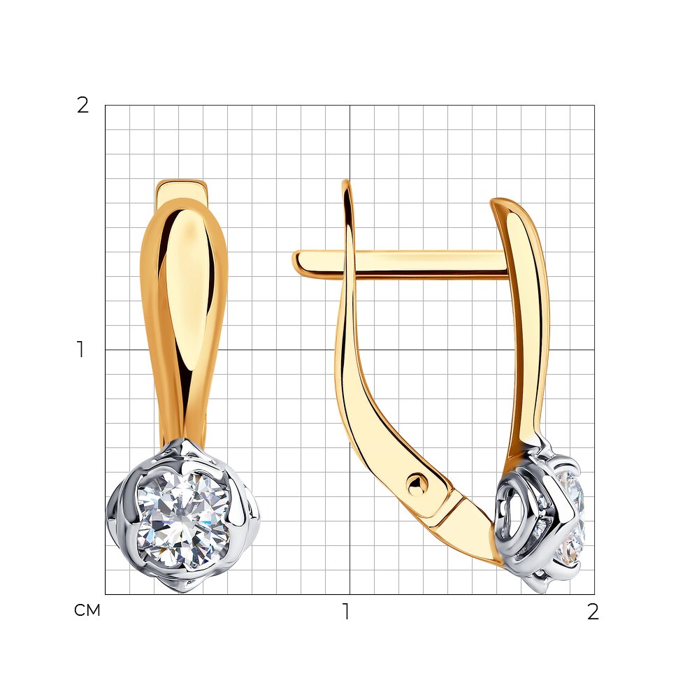 Cercei din Aur Roz 14K cu Zirconiu Swarovski, articol 81020496, previzualizare foto 3