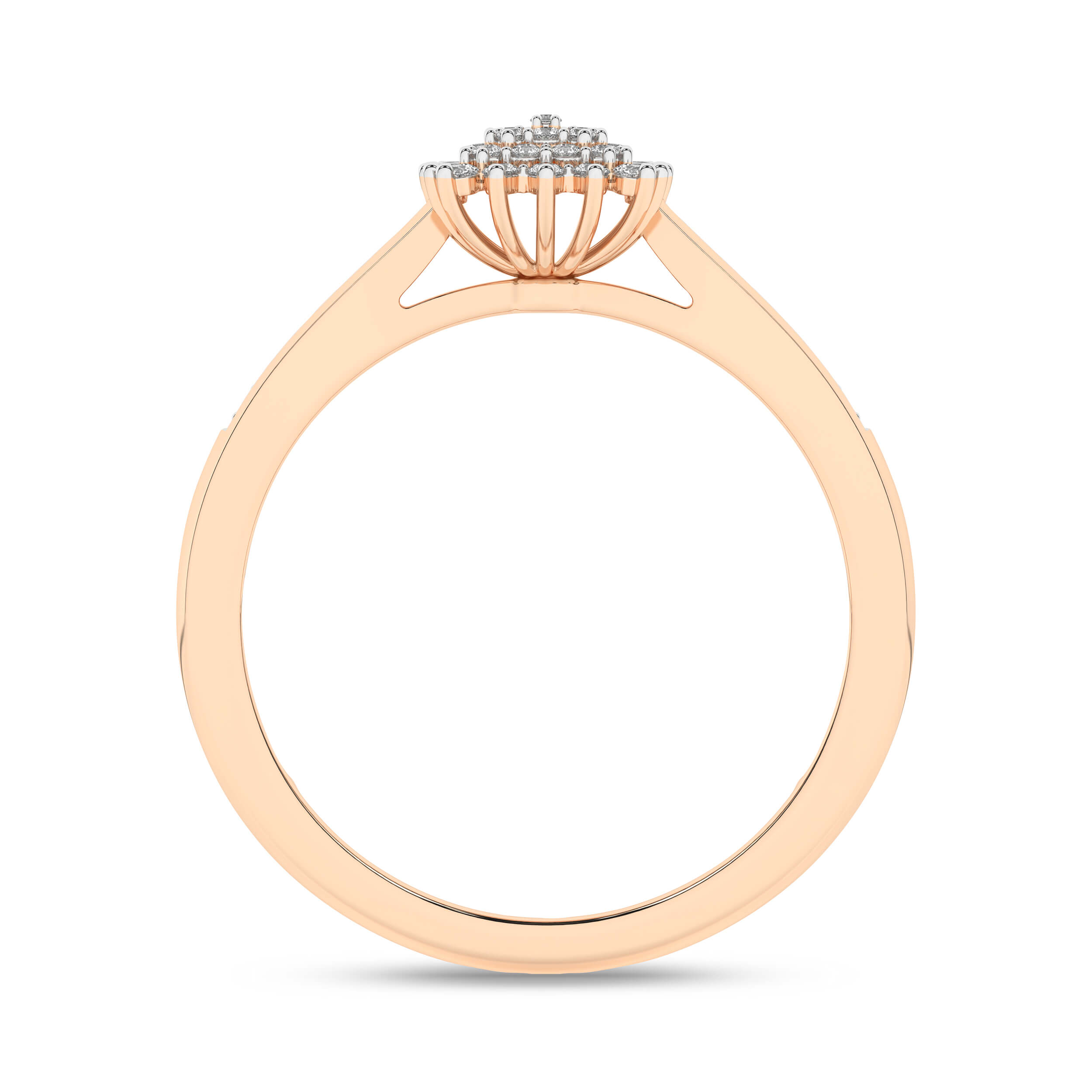 Inel din Aur Roz 14K cu Diamante 0.15Ct, articol RF17035, previzualizare foto 2