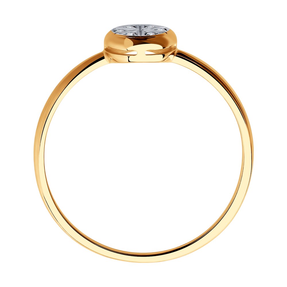Inel din Aur Roz 14K cu Diamante, articol 1012118, previzualizare foto 2