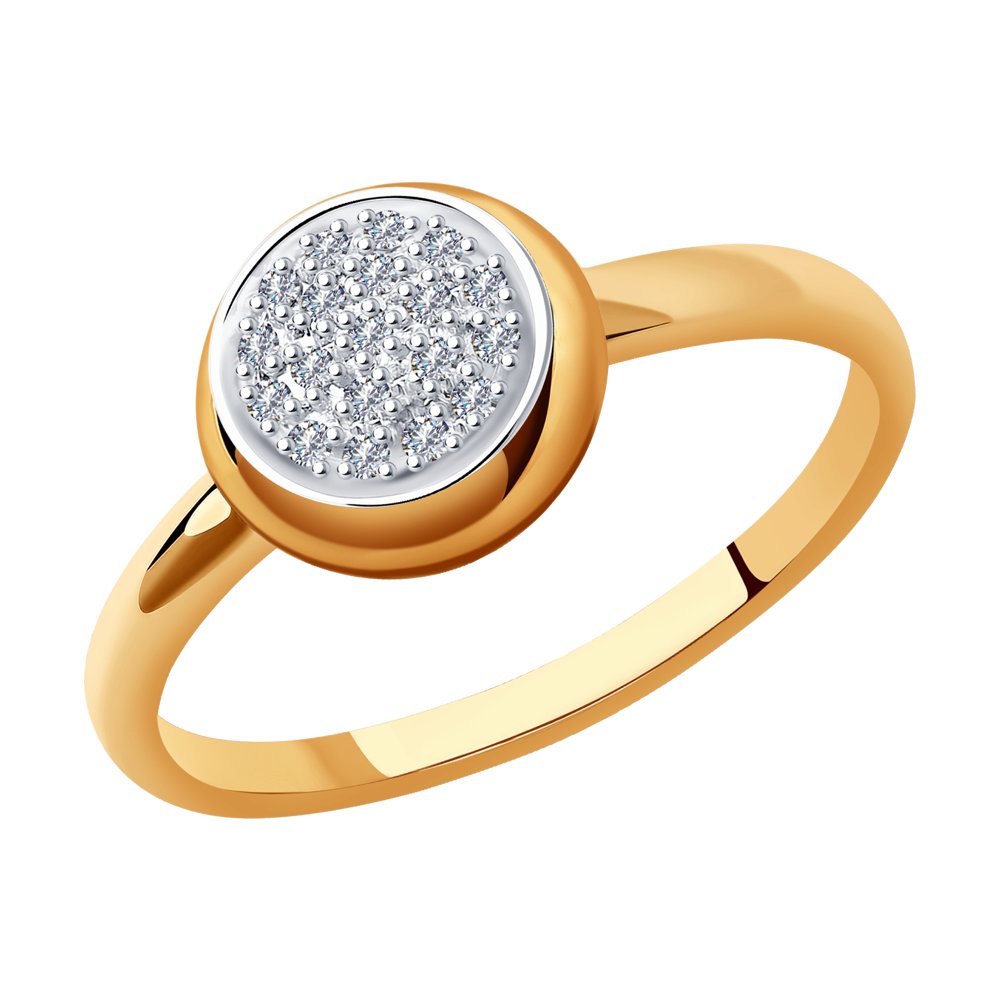 Inel din Aur Roz 14K cu Diamante, articol 1012108, previzualizare foto 1