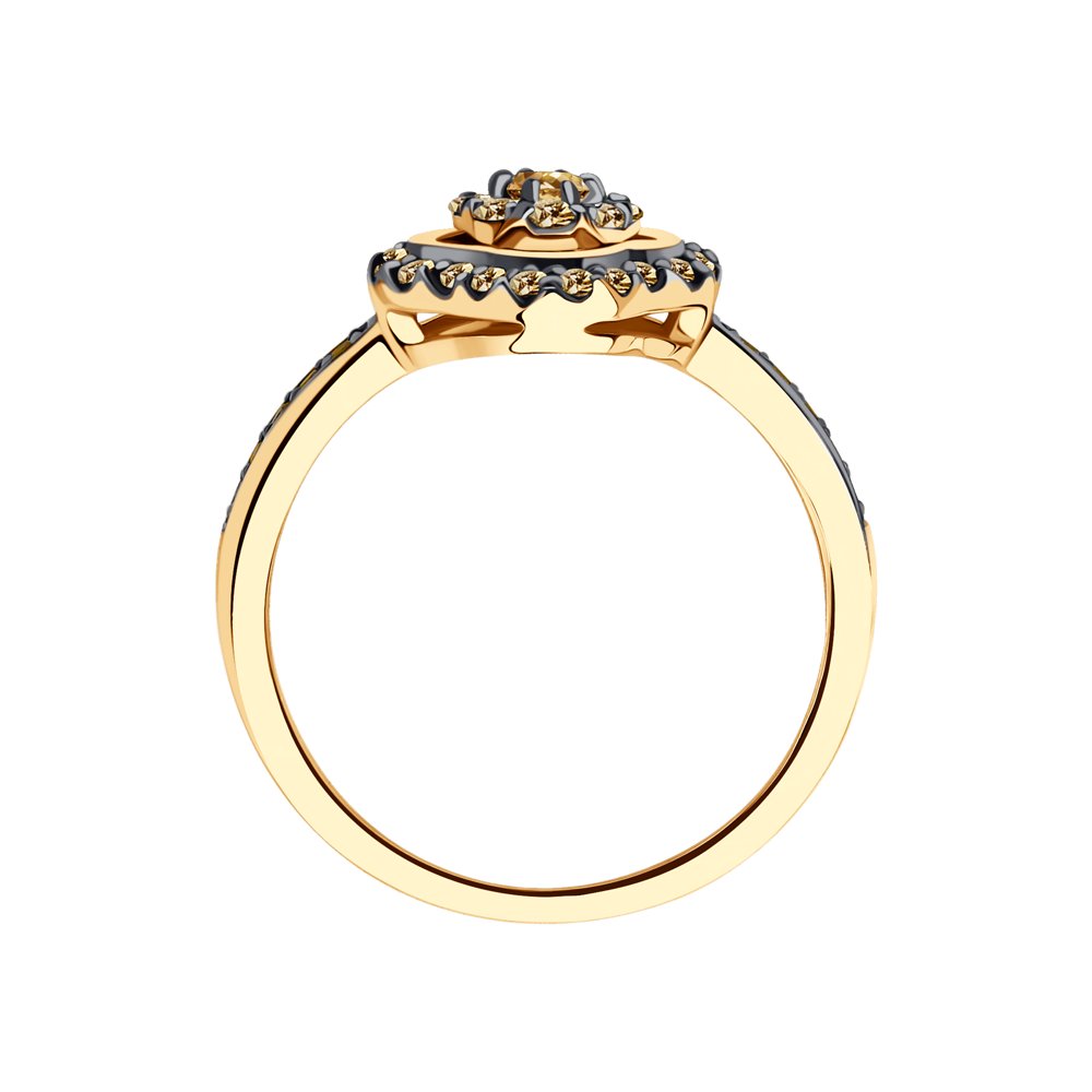 Inel din Aur Roz 14K cu Diamante Coniac, articol 1012123, previzualizare foto 2