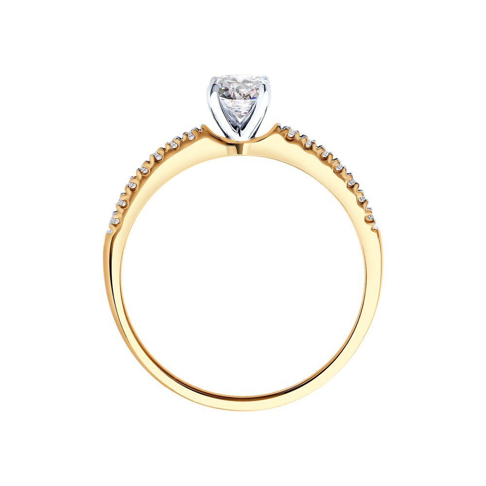 Inel din Aur Roz 14K cu Diamante, articol 9010069-36, previzualizare foto 3