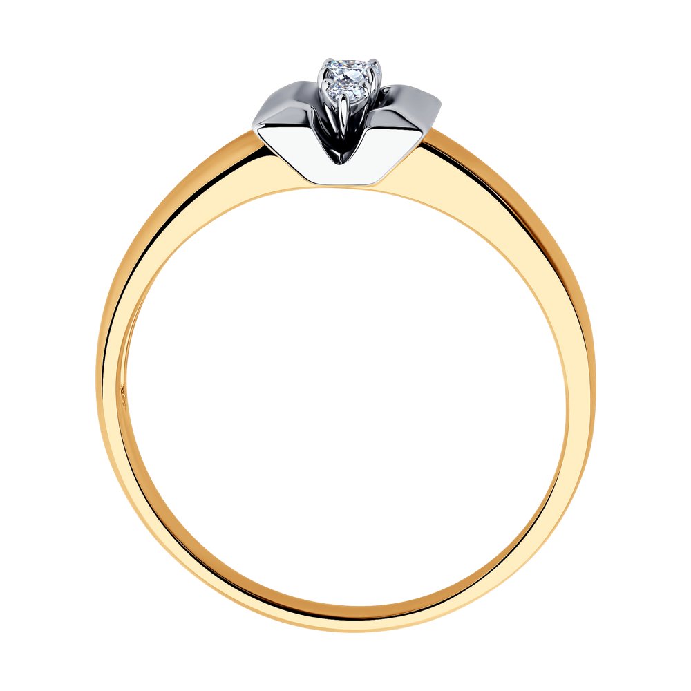 Inel din Aur Roz 14K cu Diamante, articol 1011459, previzualizare foto 3