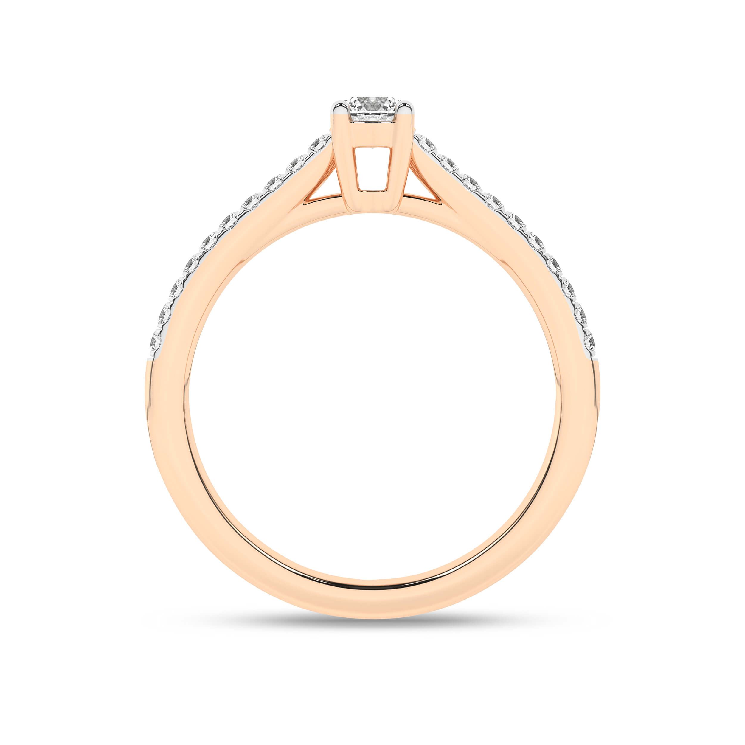 Inel de logodna din Aur Roz 14K cu Diamante 0.25Ct, articol RB19582EG, previzualizare foto 2