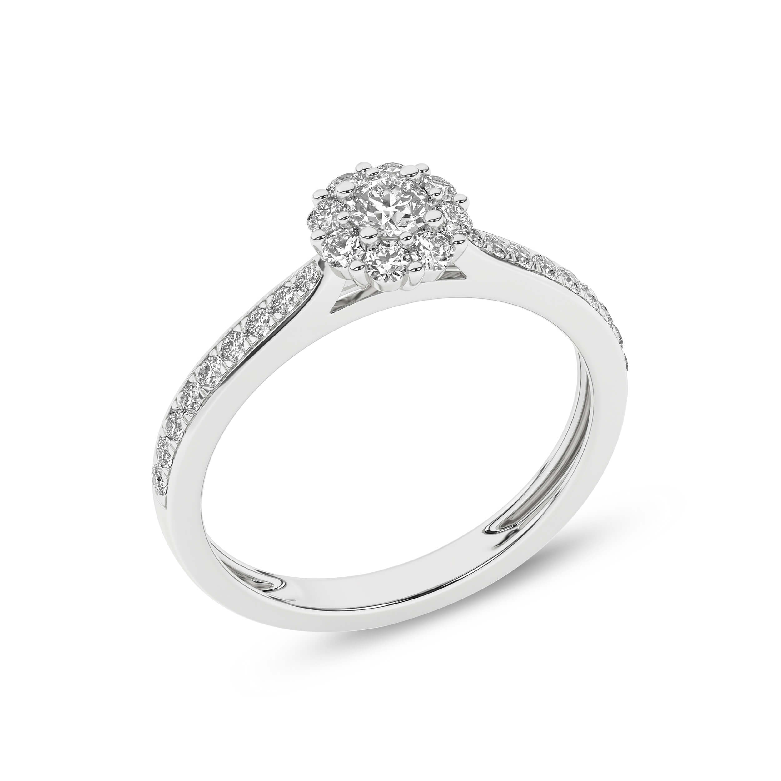Inel de logodna din Aur Alb 18K cu Diamante 0.50Ct, articol RB9688EG, previzualizare foto 4