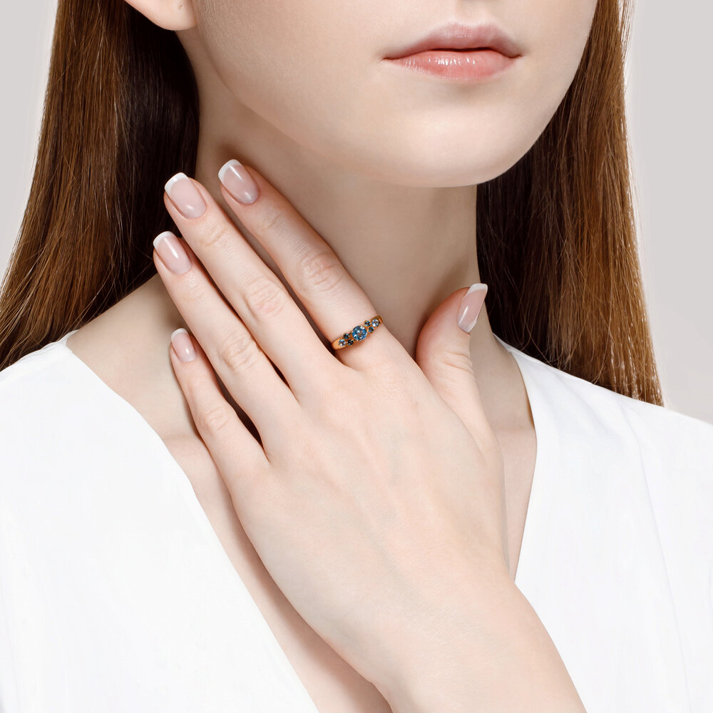 Inel din Aur Roz 14K cu Topaz, articol 714995, previzualizare foto 4