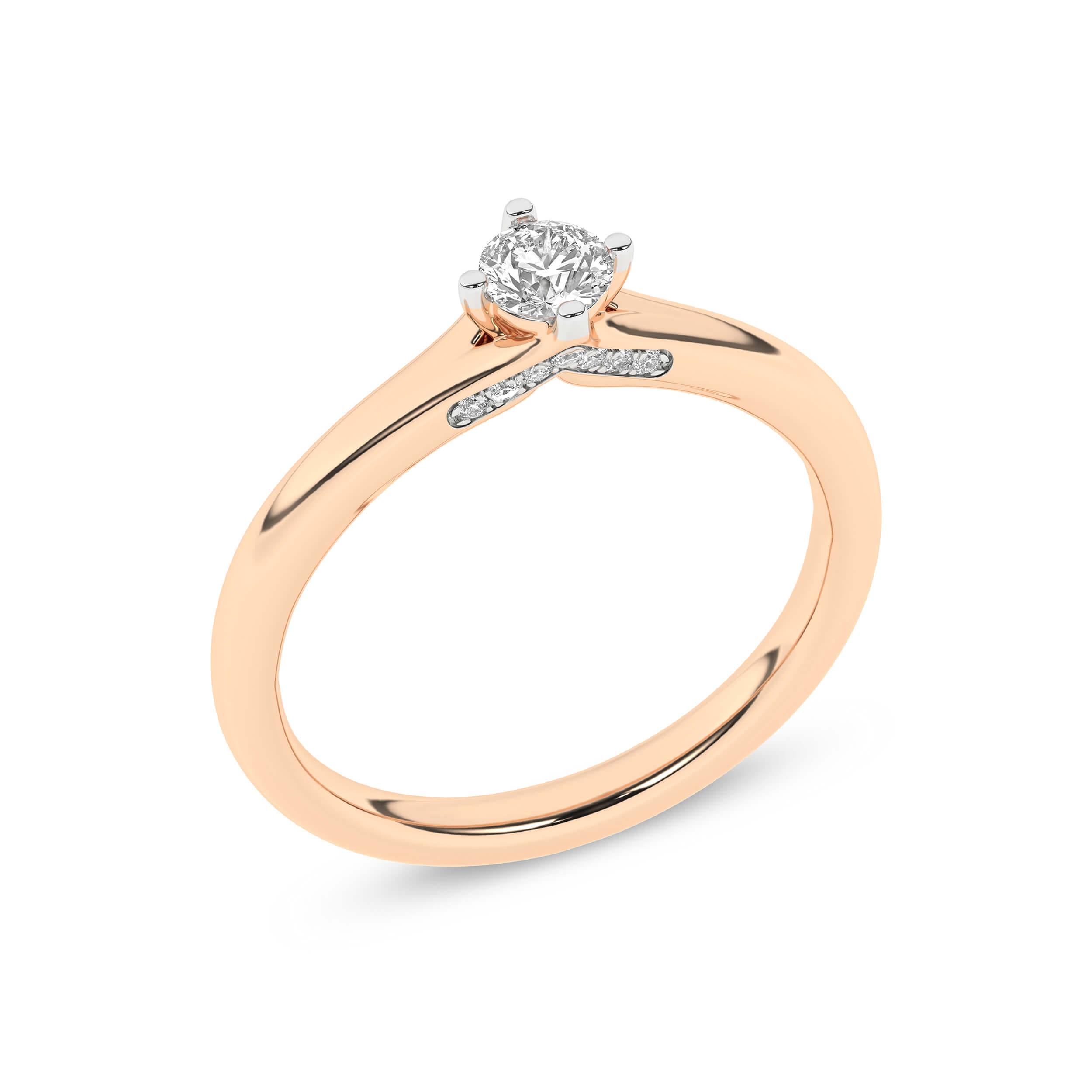 Inel de logodna din Aur Roz 14K cu Diamant 0.25Ct, articol RS0863, previzualizare foto 4