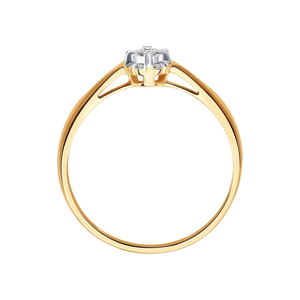 Inel din Aur Roz 14K cu Diamant, articol 1011760, previzualizare foto 2