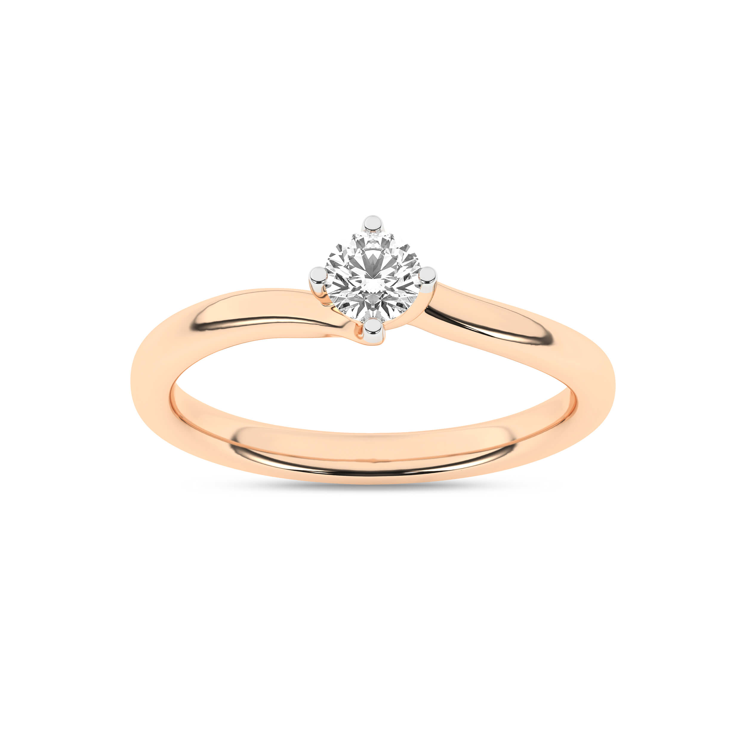 Inel de logodna din Aur Roz 14K cu Diamant 0.25Ct, articol RS0608, previzualizare foto 1