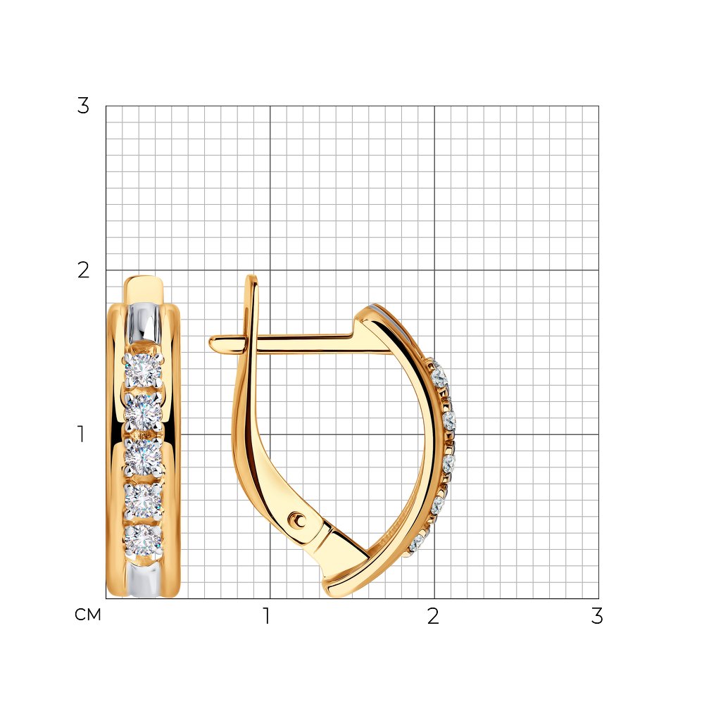 Cercei din Aur Roz 14K cu Zirconiu Swarovski, articol 81020426, previzualizare foto 3