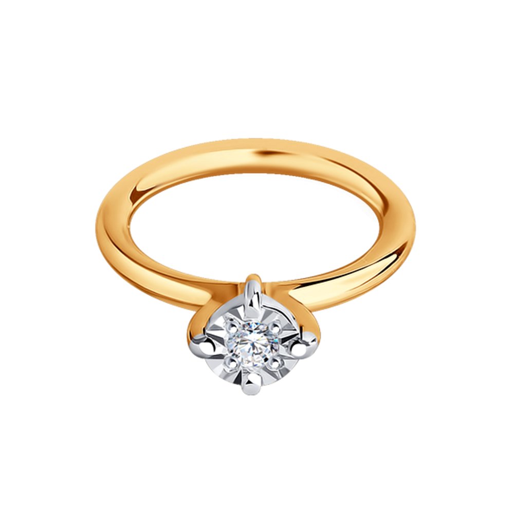 Pandantiv din Aur Roz 14K cu Diamant , articol 1030634, previzualizare foto 1
