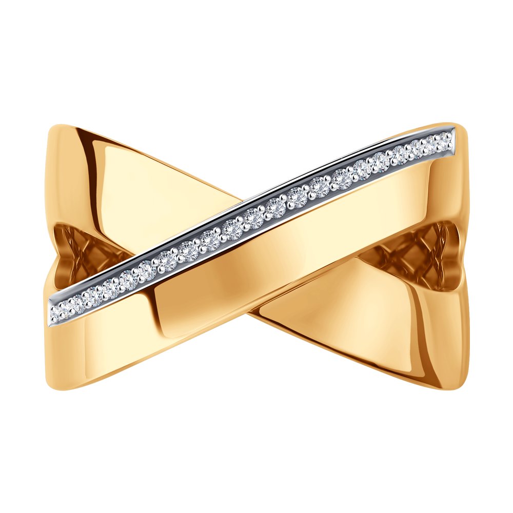 Inel din Aur Roz 14K cu Diamante, articol 1011935, previzualizare foto 3