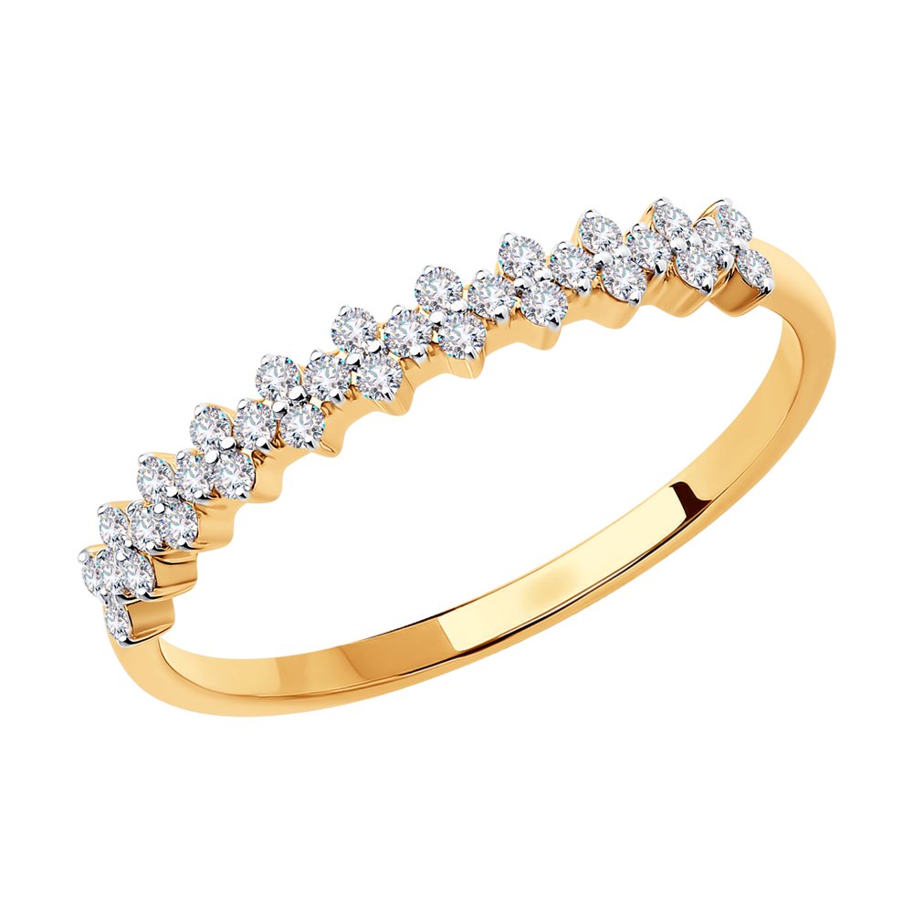 Inel din Aur Roz 14K cu Diamante, articol 1012074, previzualizare foto 1