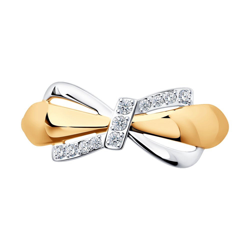 Inel din Aur Roz 14k cu Zirconiu, articol 018059, previzualizare foto 2
