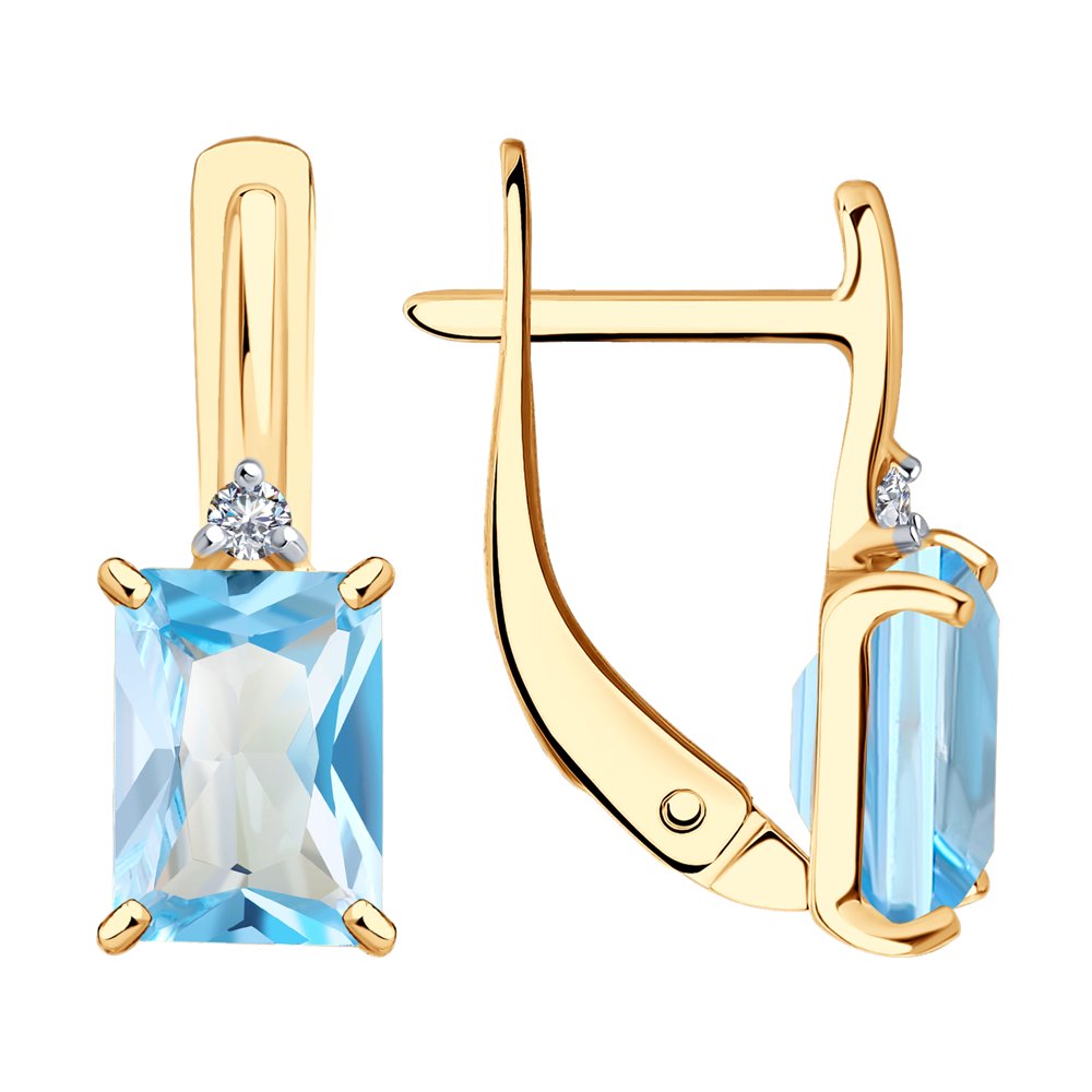 Cercei din Aur Roz 14K cu Topaz si Zirconiu, articol 727436, previzualizare foto 1
