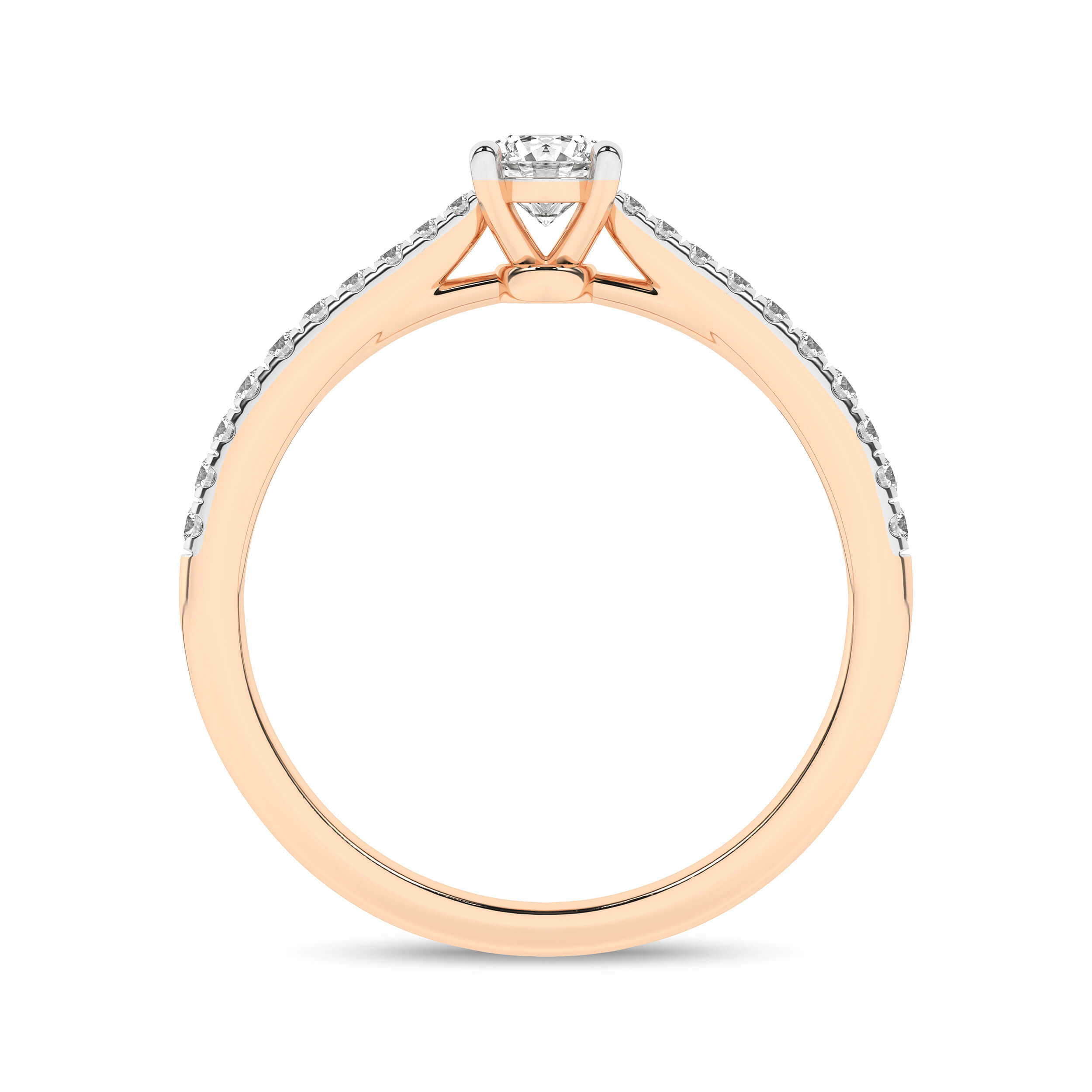 Inel de logodna din Aur Roz 14K cu Diamante 0.40Ct, articol RB21734EG, previzualizare foto 2