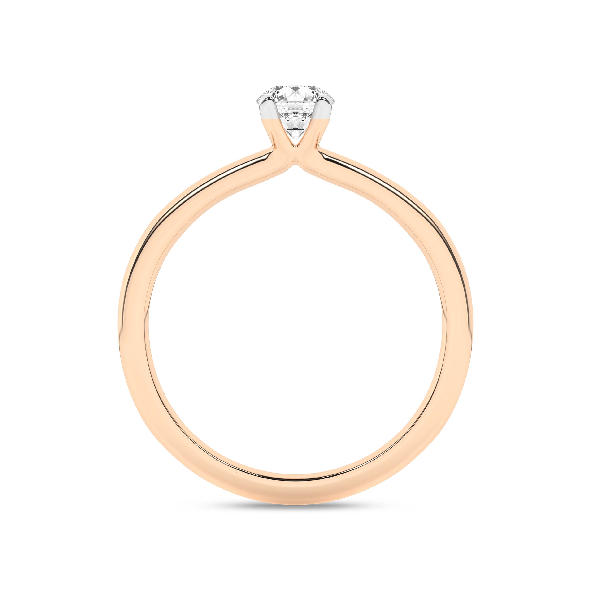 Inel de logodna din Aur Roz 14K cu Diamant 0.33Ct, articol RS0910, previzualizare foto 3