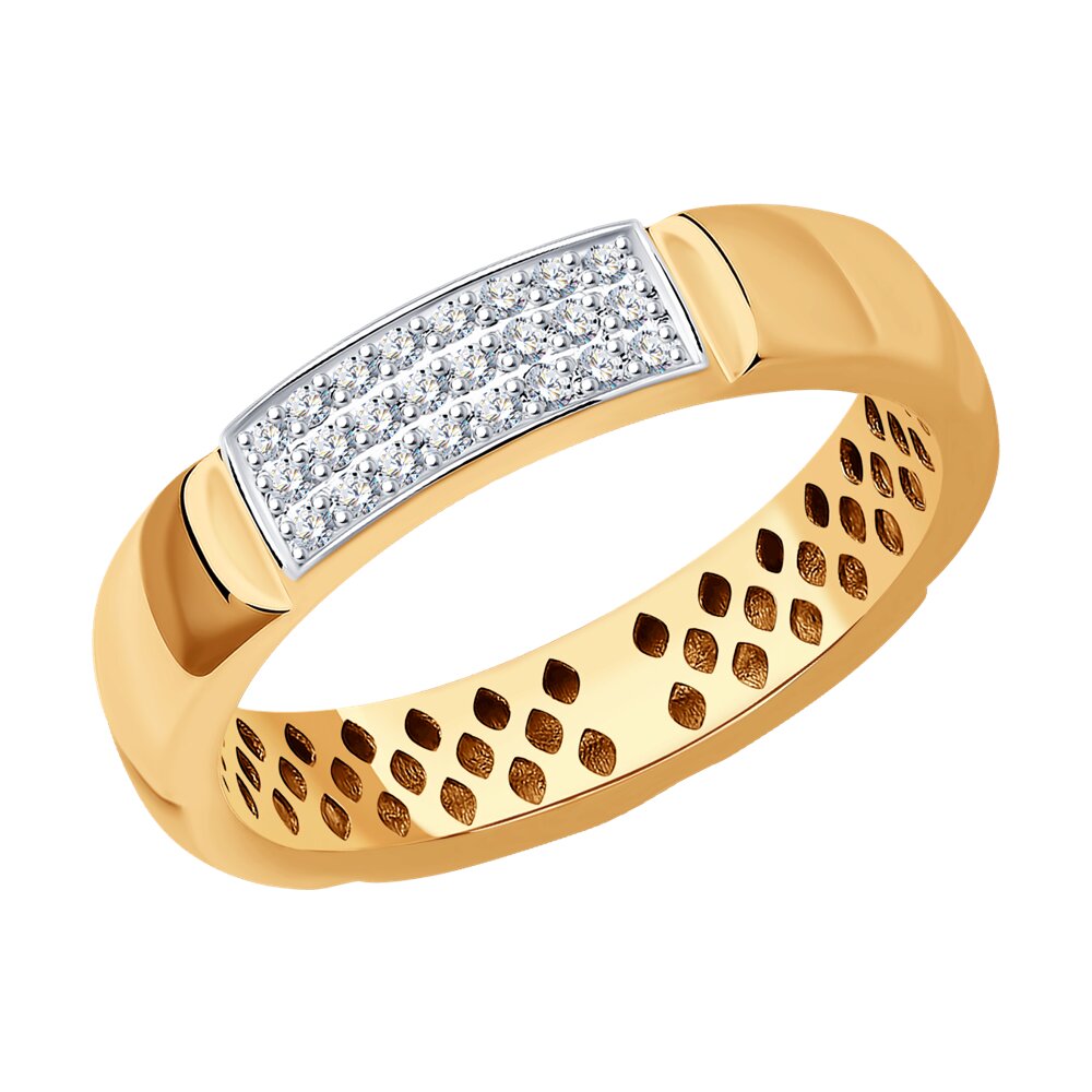 Inel din Aur Roz 14K cu Diamante, articol 1012234, previzualizare foto 1