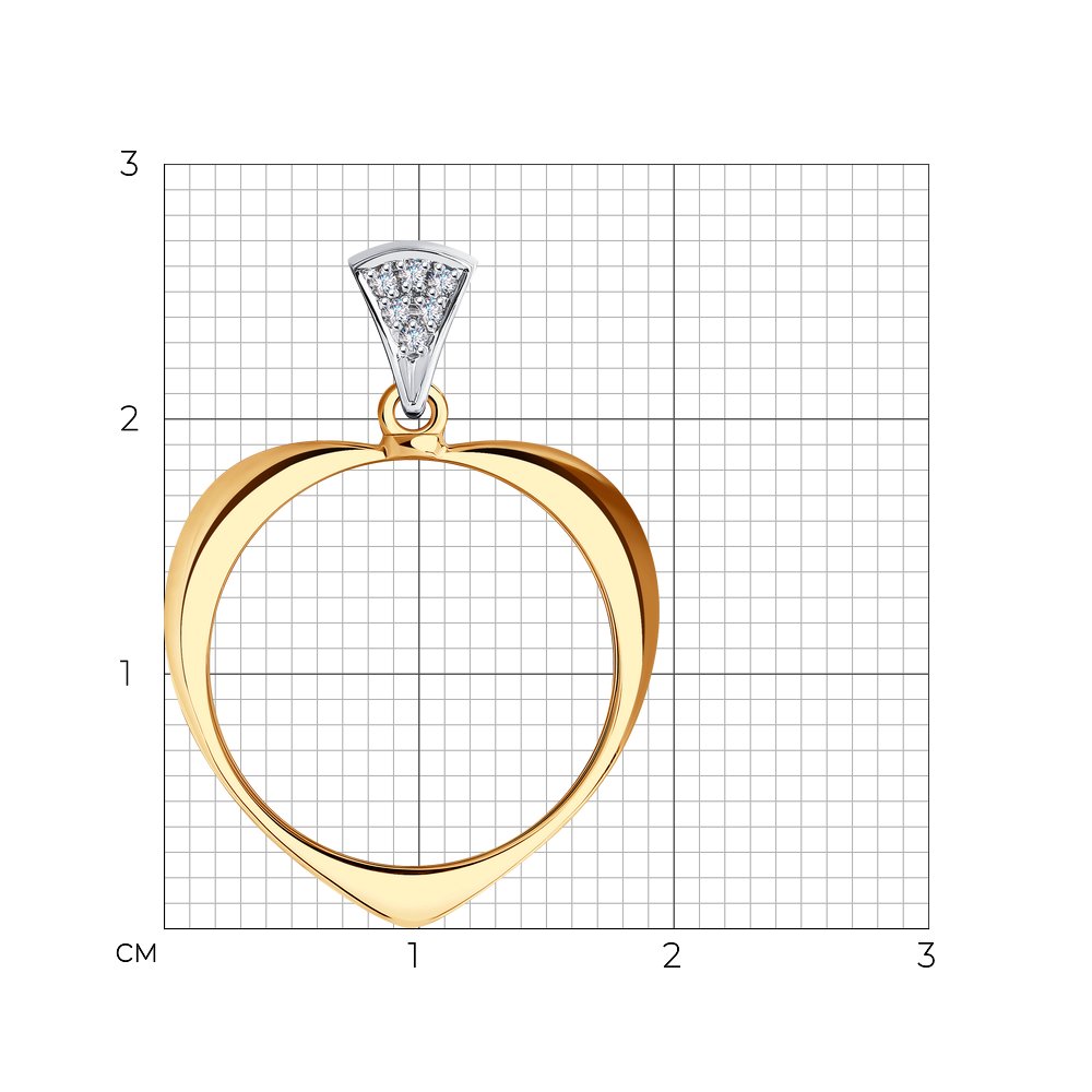 Pandantiv din Aur Roz 14K cu Diamant, articol 1030823, previzualizare foto 3