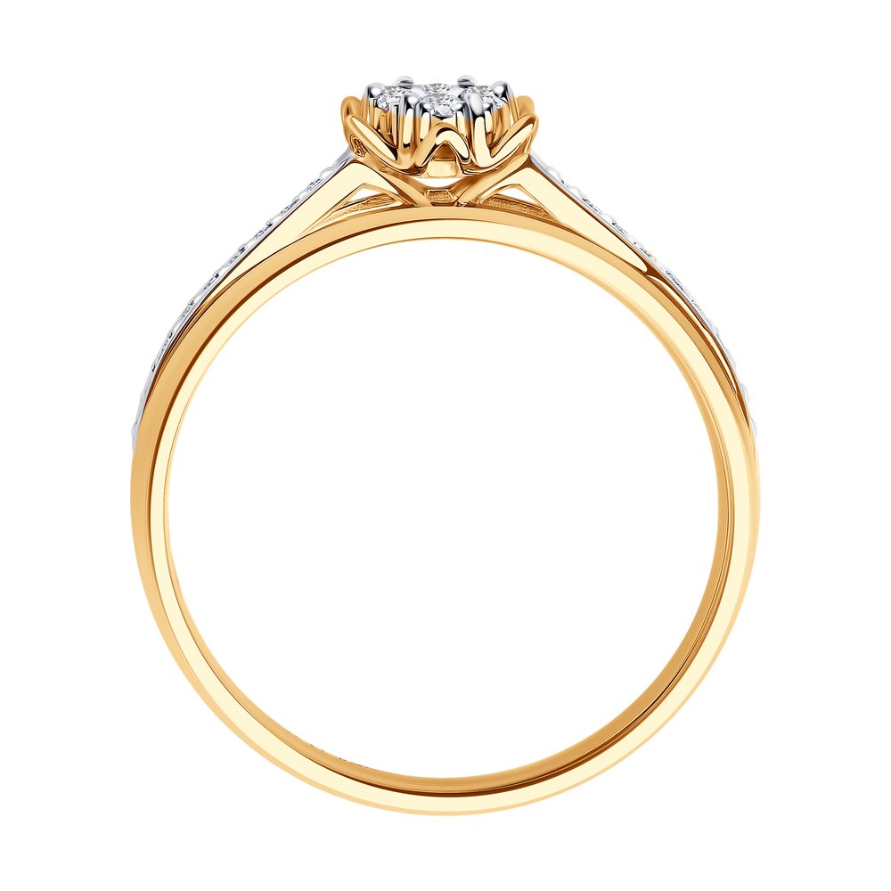 Inel din Aur Roz 14K cu Diamante, articol 1011280, previzualizare foto 2