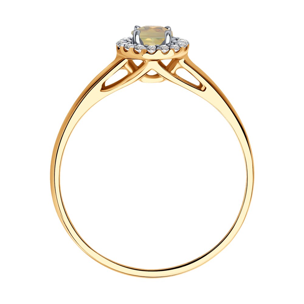 Inel din Aur Roz 14K cu Opal si Diamante, articol 6014164, previzualizare foto 3