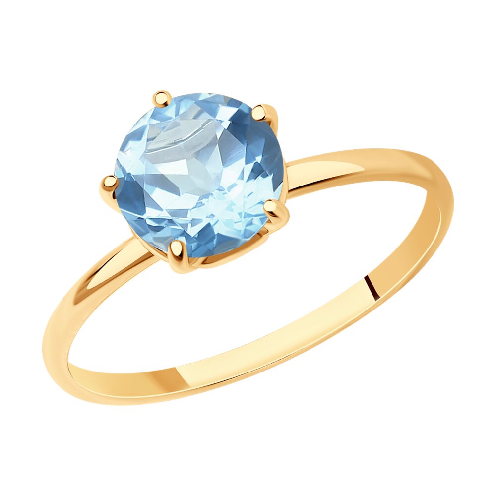 Inel din Aur Roz 14K cu Topaz , articol 716705, previzualizare foto 1