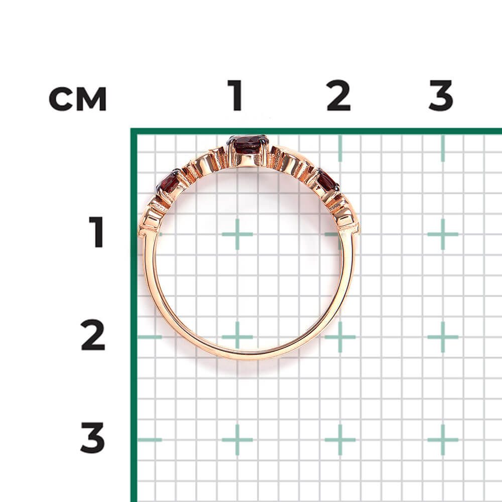 Inel Aur Roz 14K cu Granat, articol 01-5835-00-204-1110 №24 13, previzualizare foto 2