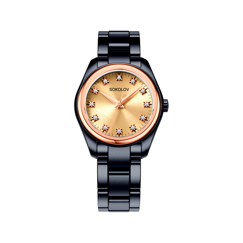 Ceas pentru femei din Aur Roz cu Diamante si bratara din Otel, articol 140.01.72.000.03.01.2, previzualizare foto 2