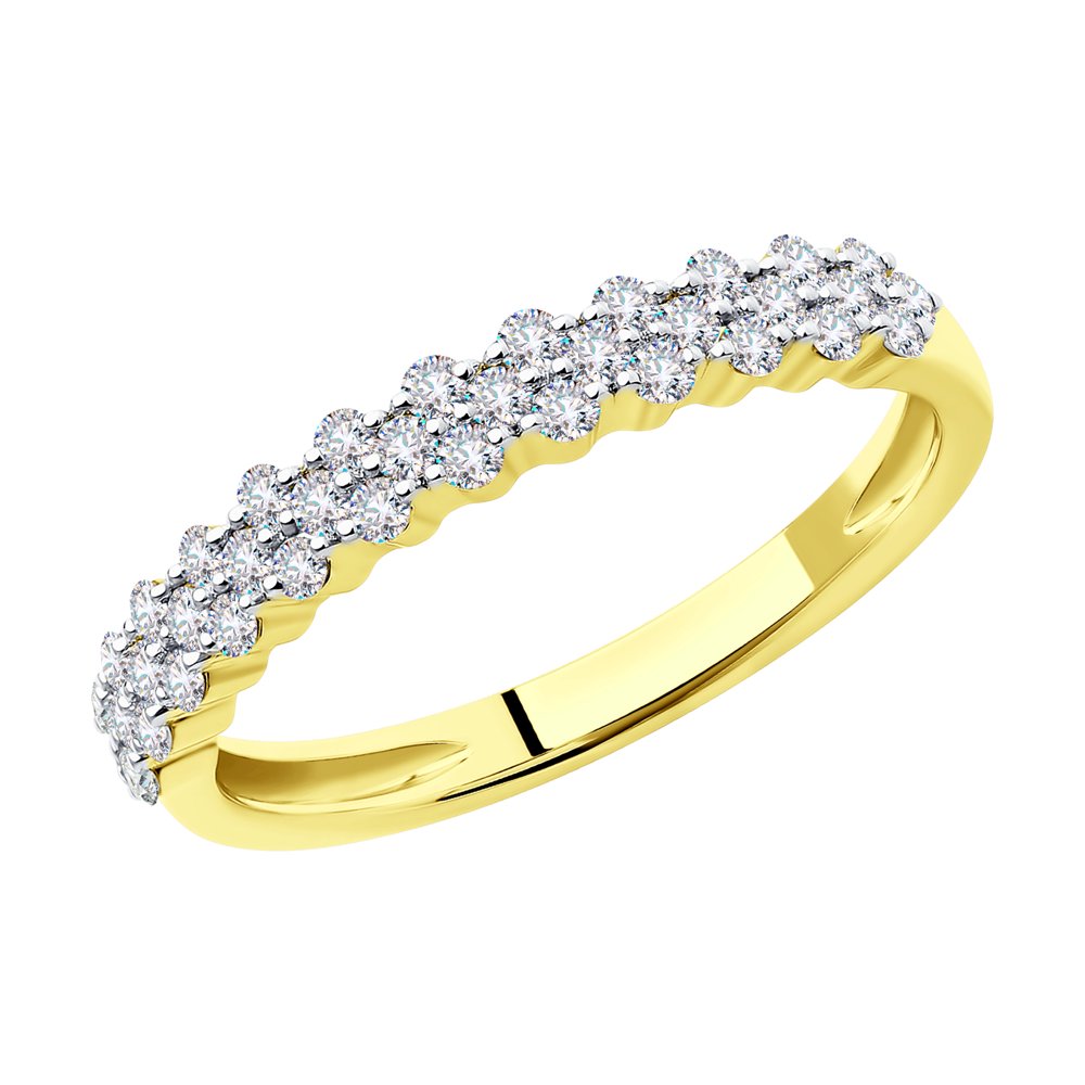 Inel din Aur Galben 14K cu Diamante, articol 1012075-2, previzualizare foto 1
