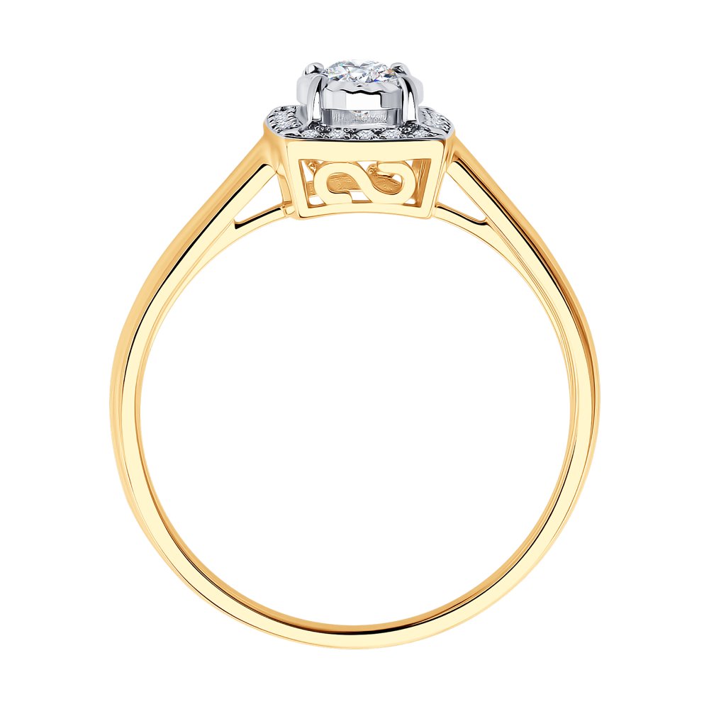 Inel din Aur Roz 14K cu Diamante, articol 1011111, previzualizare foto 2